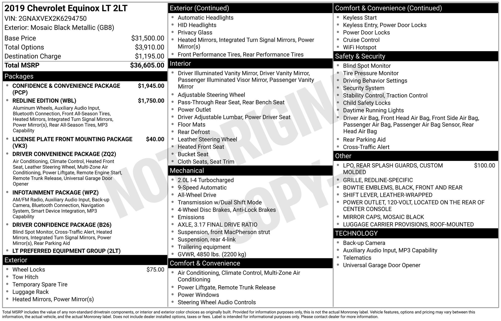 Used 2019 Chevrolet Equinox LT AWD/4WD image 4