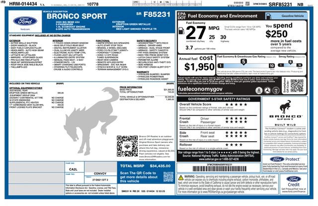 New 2025 Ford Bronco Sport Big Bend AWD/4WD image 3