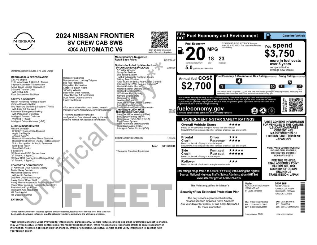 Used 2024 Nissan Frontier SV w/ SV Convenience Package image 39
