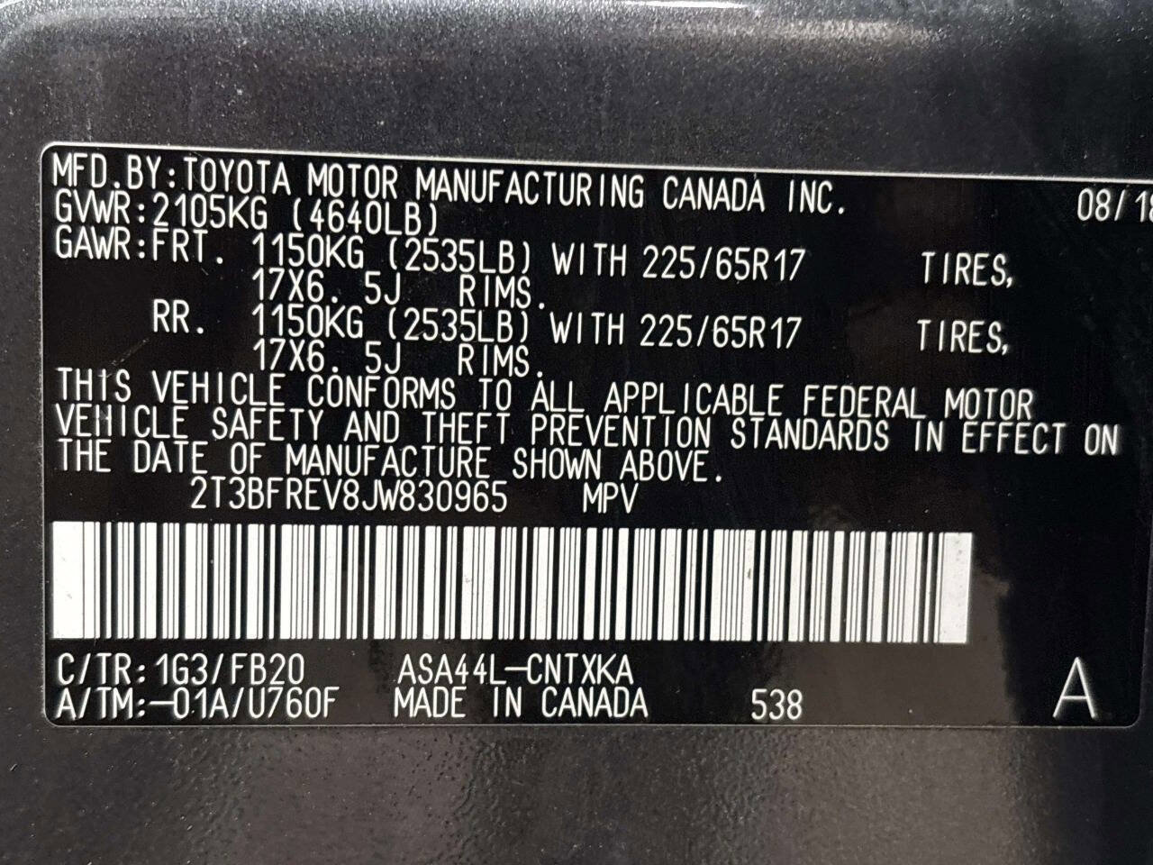 Used 2018 Toyota RAV4 LE w/ All Weather Liner Package AWD/4WD image 33