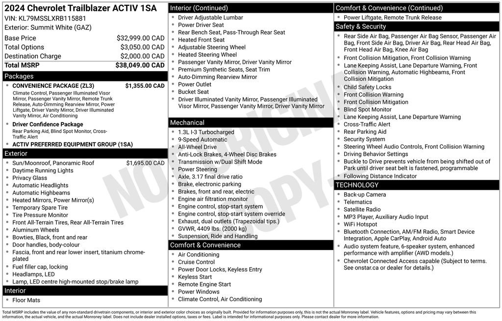 Used 2024 Chevrolet TrailBlazer ACTIV w/ Convenience Package AWD/4WD image 27