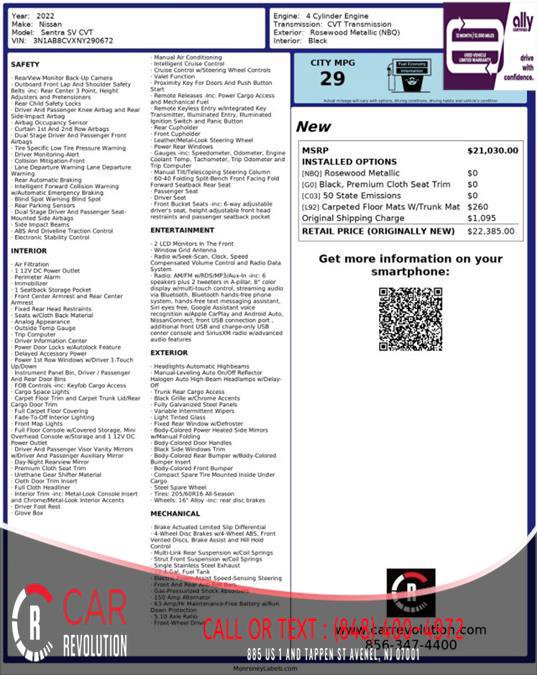 Used 2022 Nissan Sentra SV FWD image 8