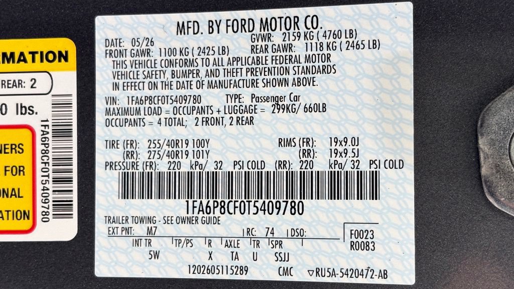 New 2026 Ford Mustang GT Premium w/ GT Performance Package RWD image 37