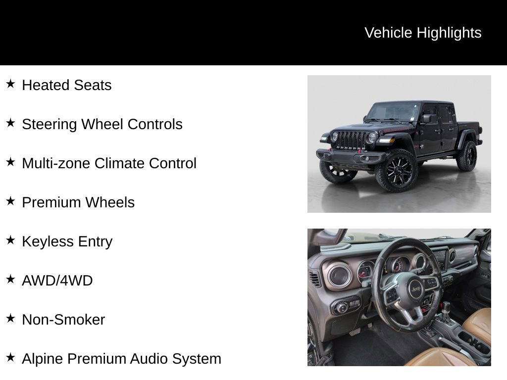 Used 2020 Jeep Gladiator Rubicon w/ Uconnect 4C Nav & Sound Group AWD/4WD image 31
