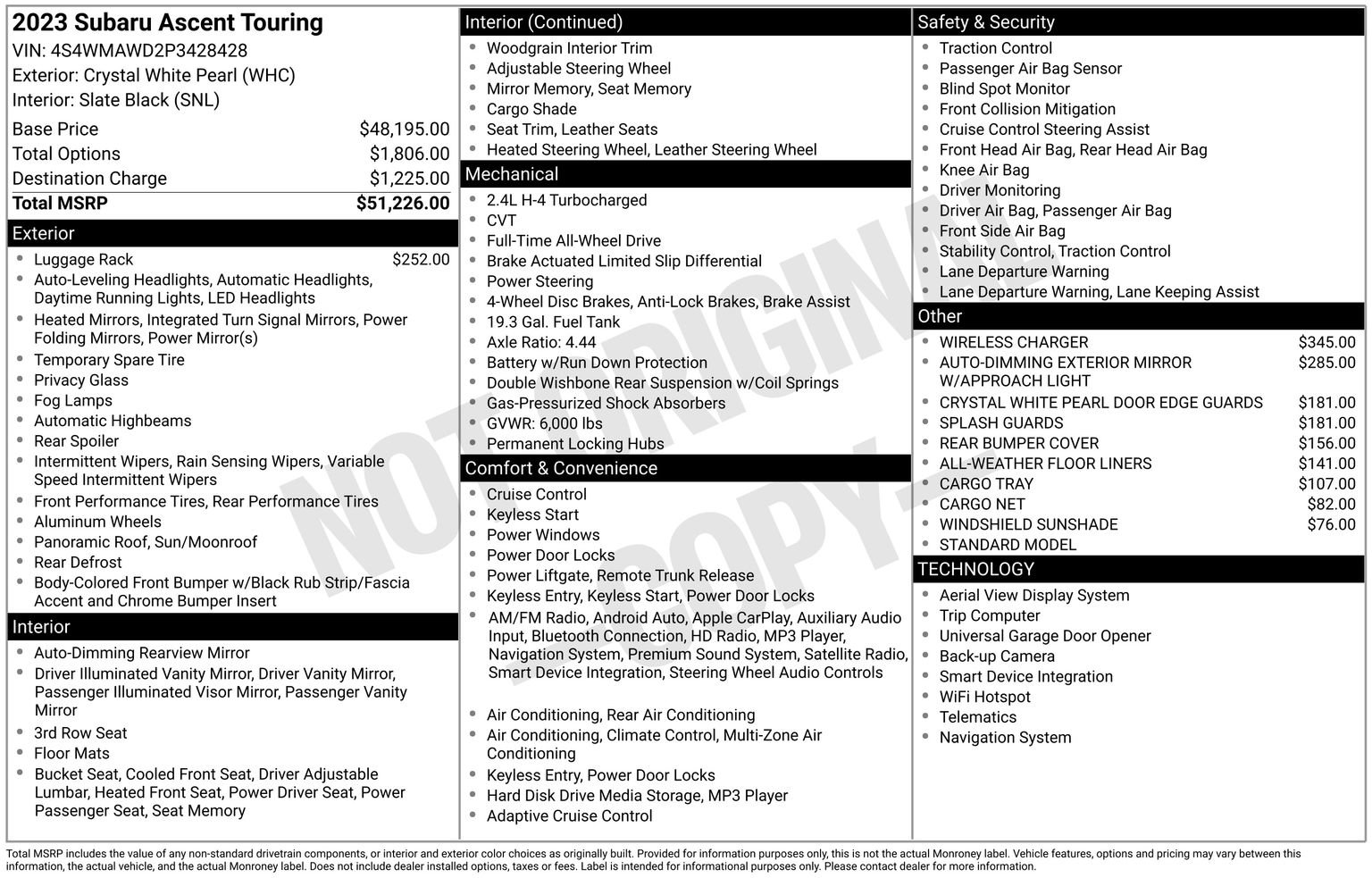 Certified 2023 Subaru Ascent Touring AWD/4WD image 33