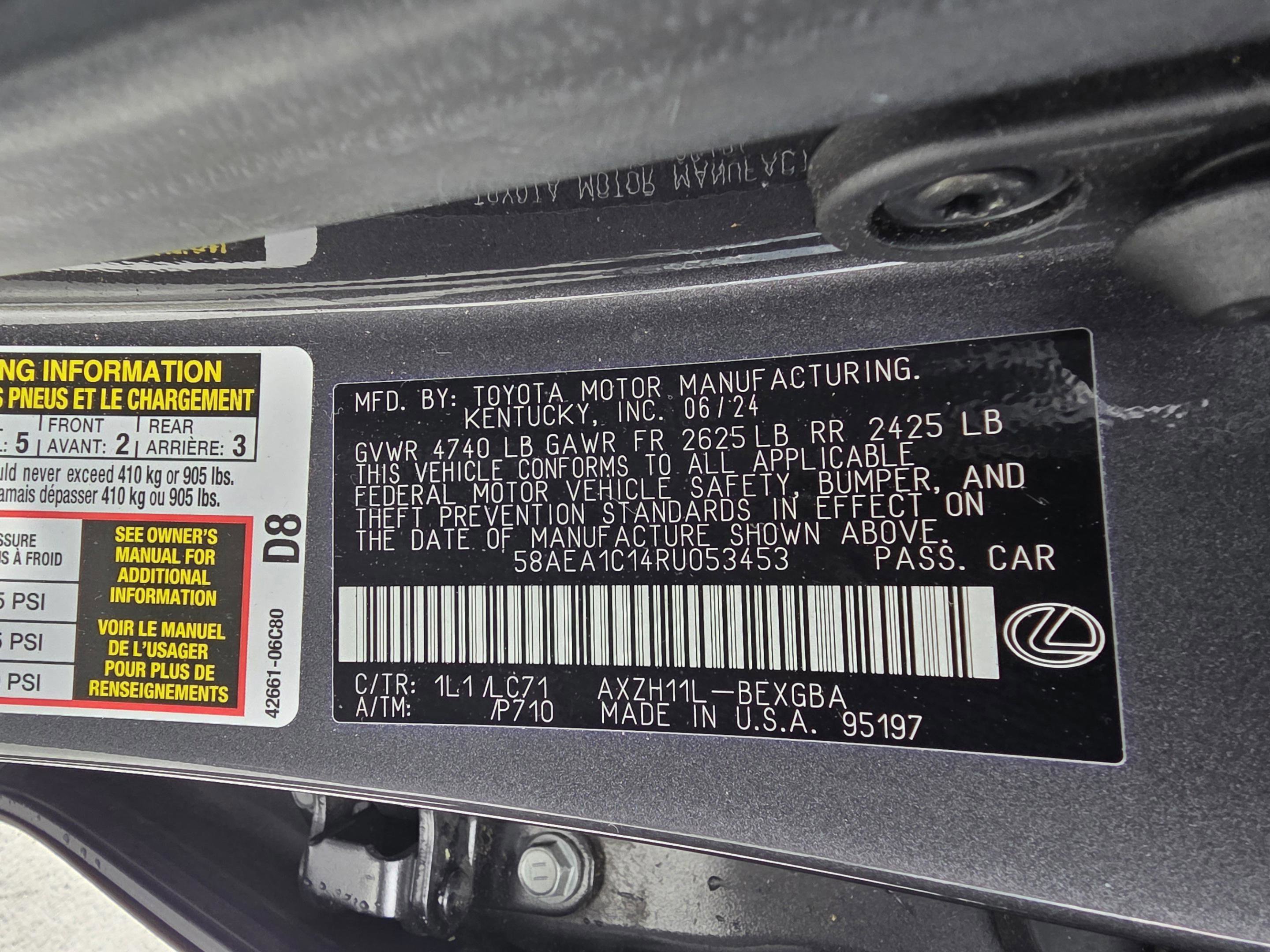 Certified 2024 Lexus ES 300h ES 300h Luxury w/ Technology Package image 28