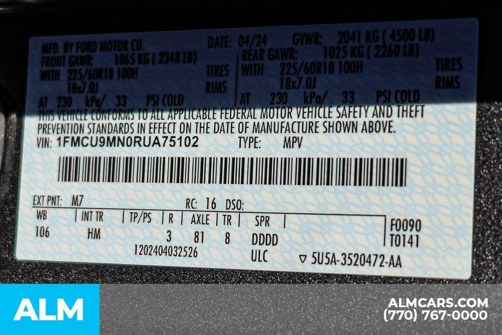 Used 2024 Ford Escape ST-Line AWD/4WD image 62