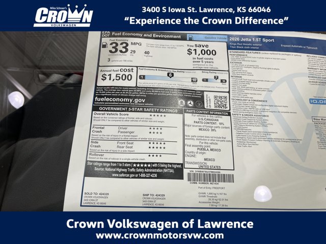 New 2026 Volkswagen Jetta Sport FWD image 40