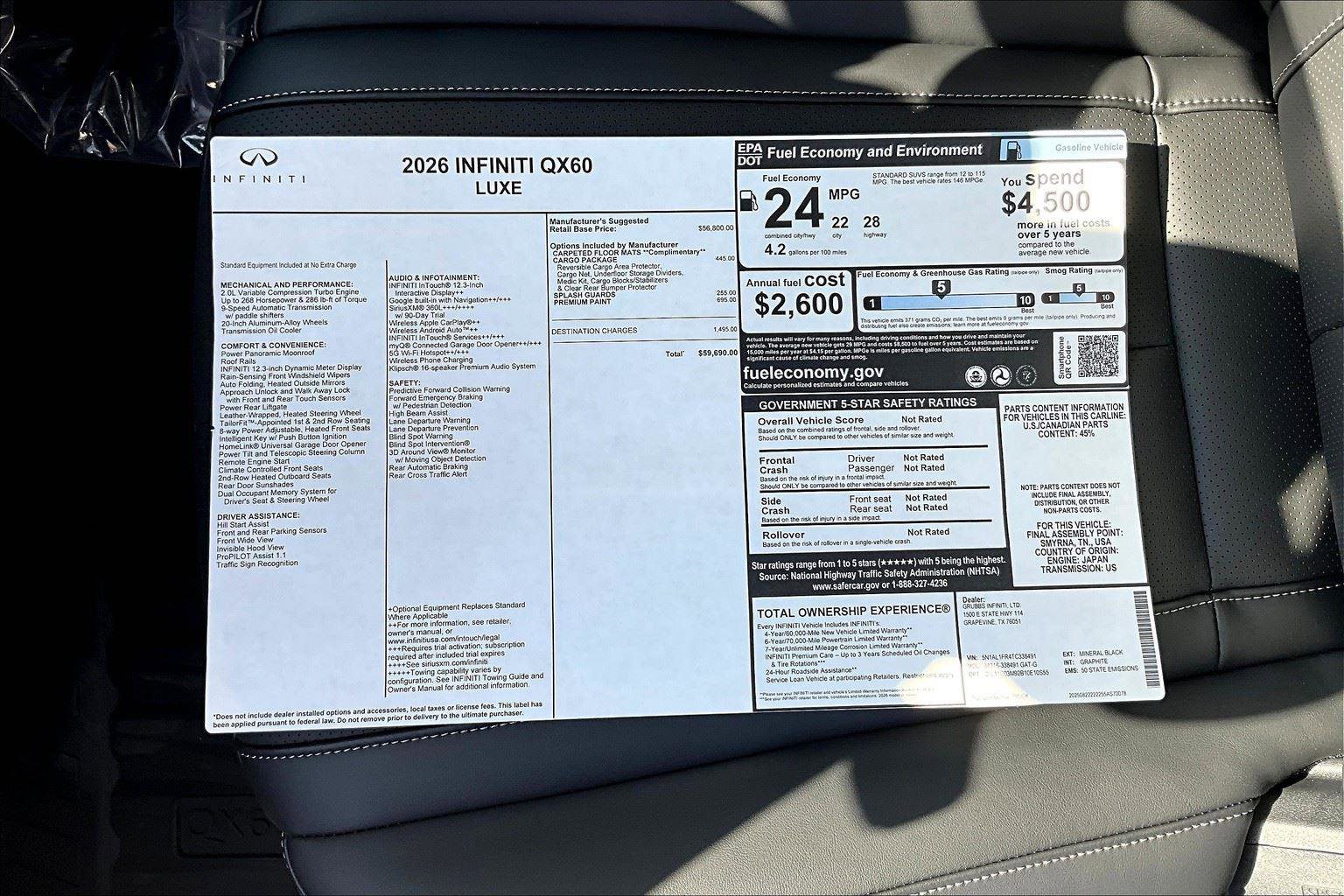 New 2026 INFINITI QX60 Luxe w/ Cargo Package image 27