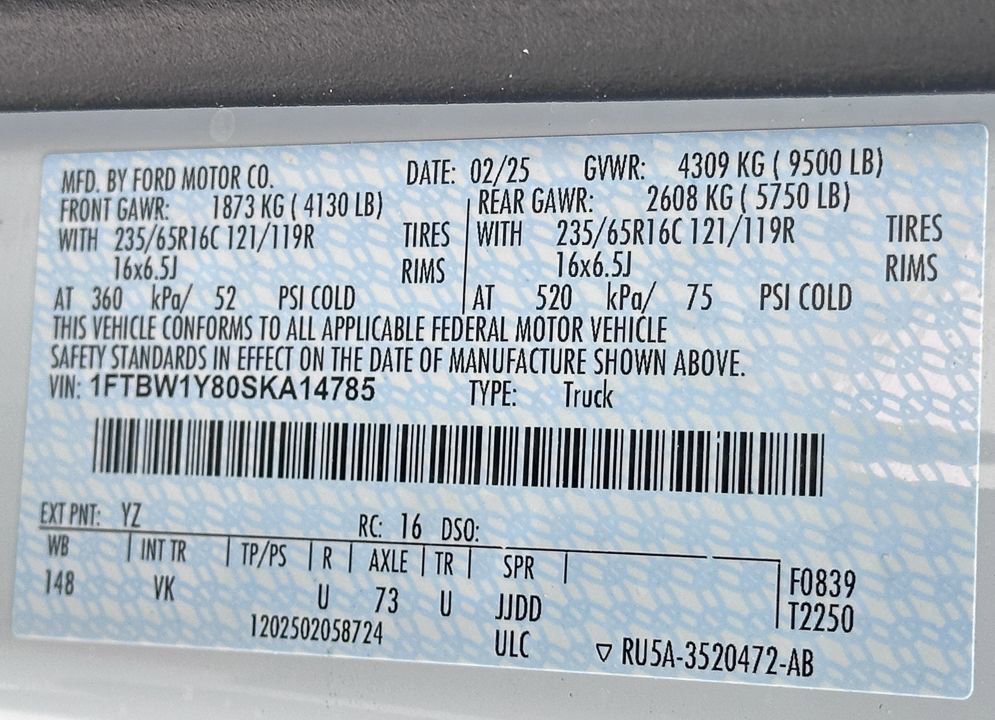 New 2025 Ford Transit 350 Low Roof w/ Load Area Protection Package image 28