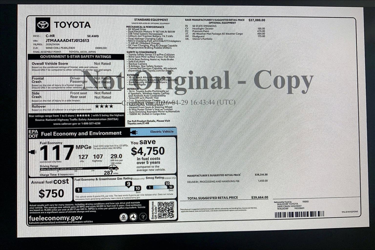 New 2026 Toyota C-HR AWD/4WD image 16