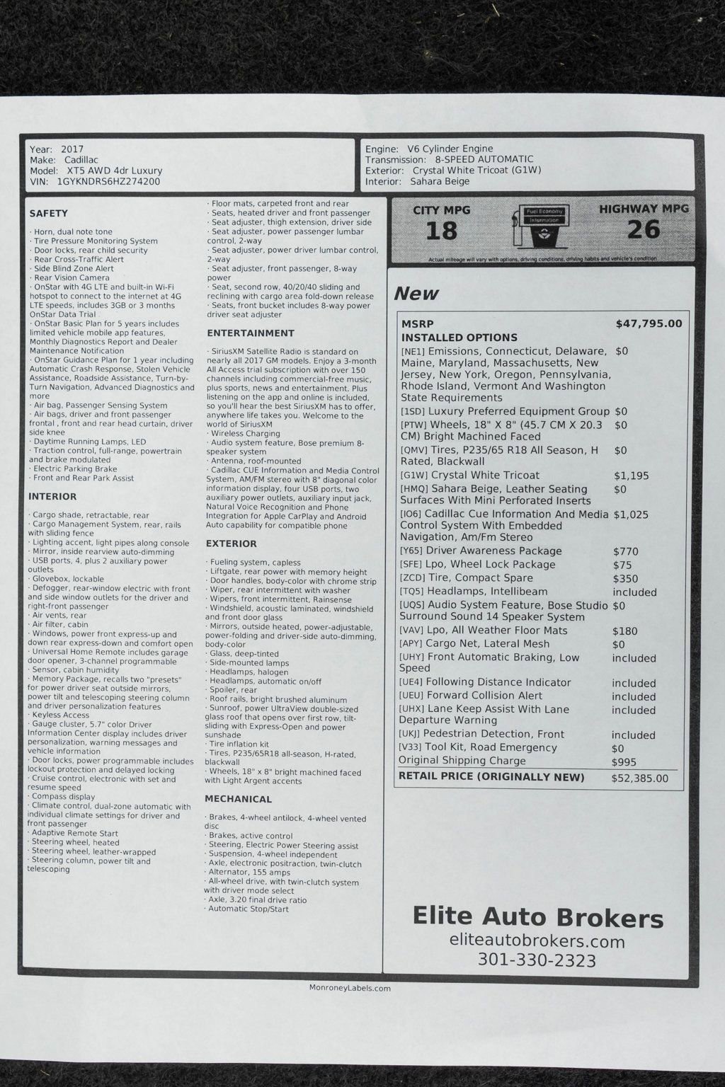 Used 2017 Cadillac XT5 Luxury w/ Driver Awareness Package image 47