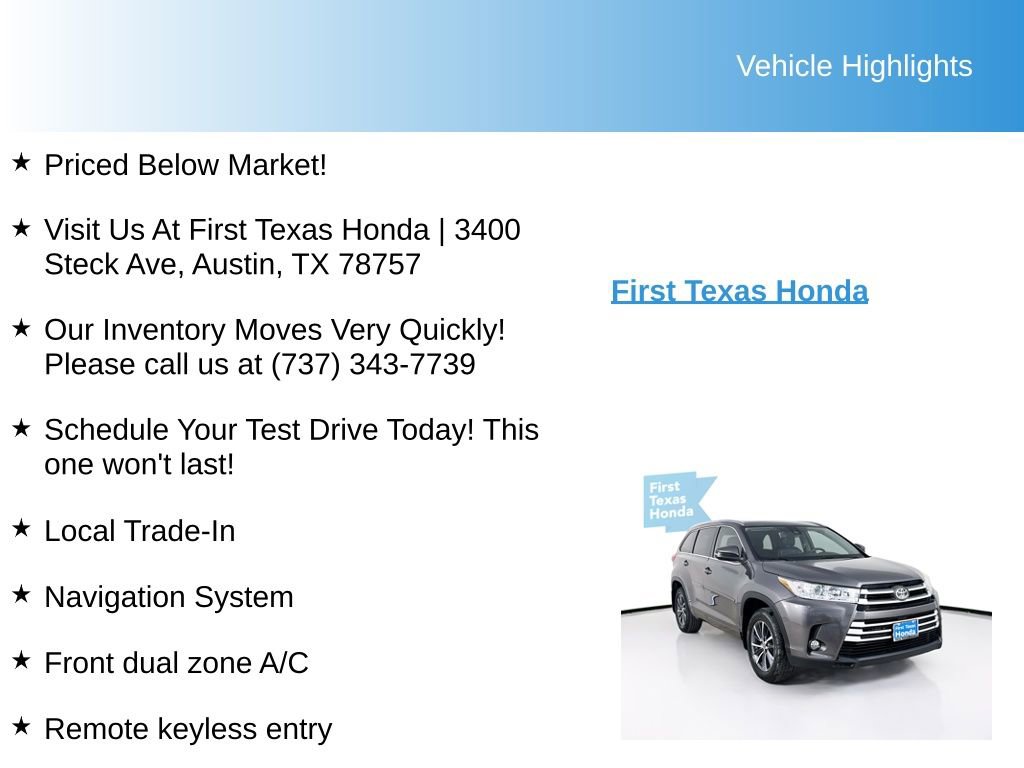 Used 2018 Toyota Highlander XLE AWD/4WD image 9