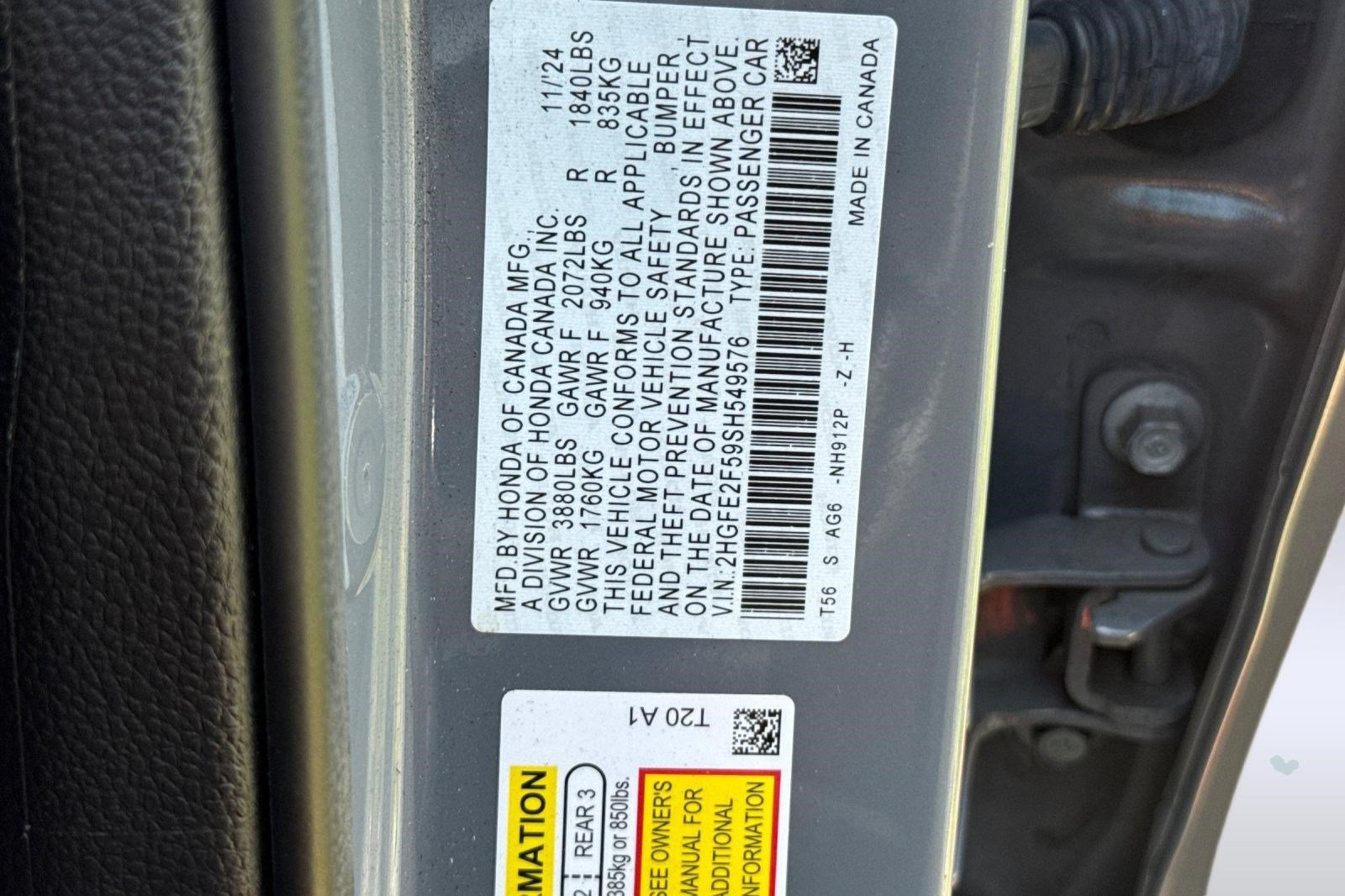 Certified 2025 Honda Civic Sport image 27