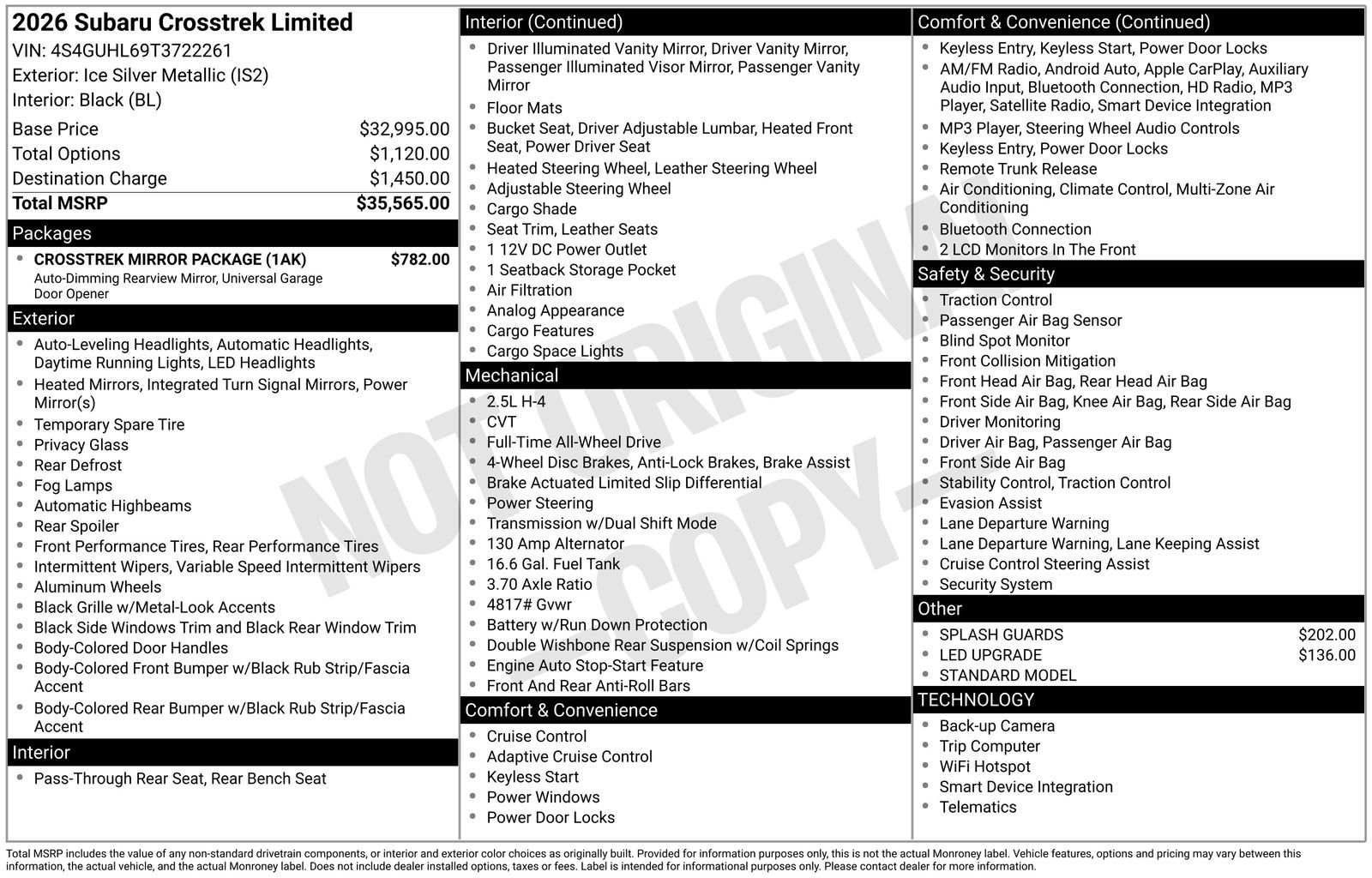 New 2026 Subaru Crosstrek 2.5i Limited w/ Crosstrek Mirror Package image 4