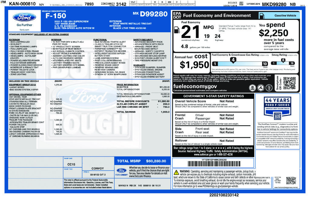 Used 2021 Ford F150 Lariat AWD/4WD image 41