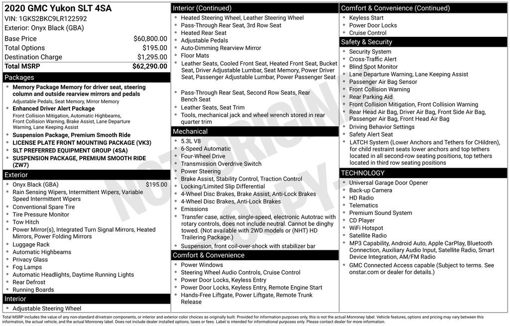 Used 2020 GMC Yukon SLT AWD/4WD image 15