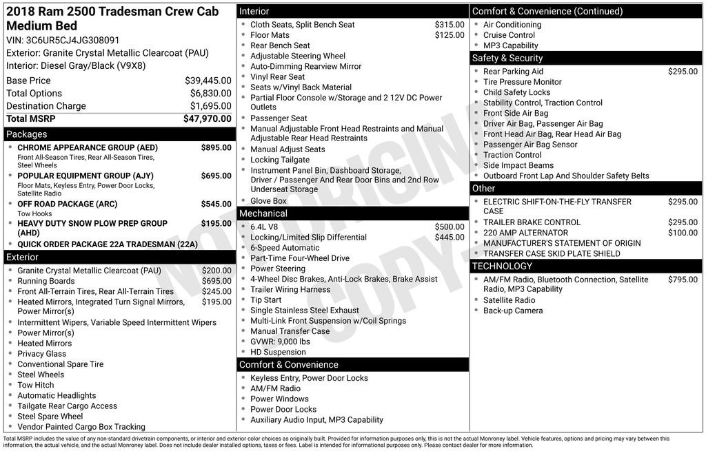 Used 2018 RAM 2500 Tradesman w/ Chrome Appearance Group image 82