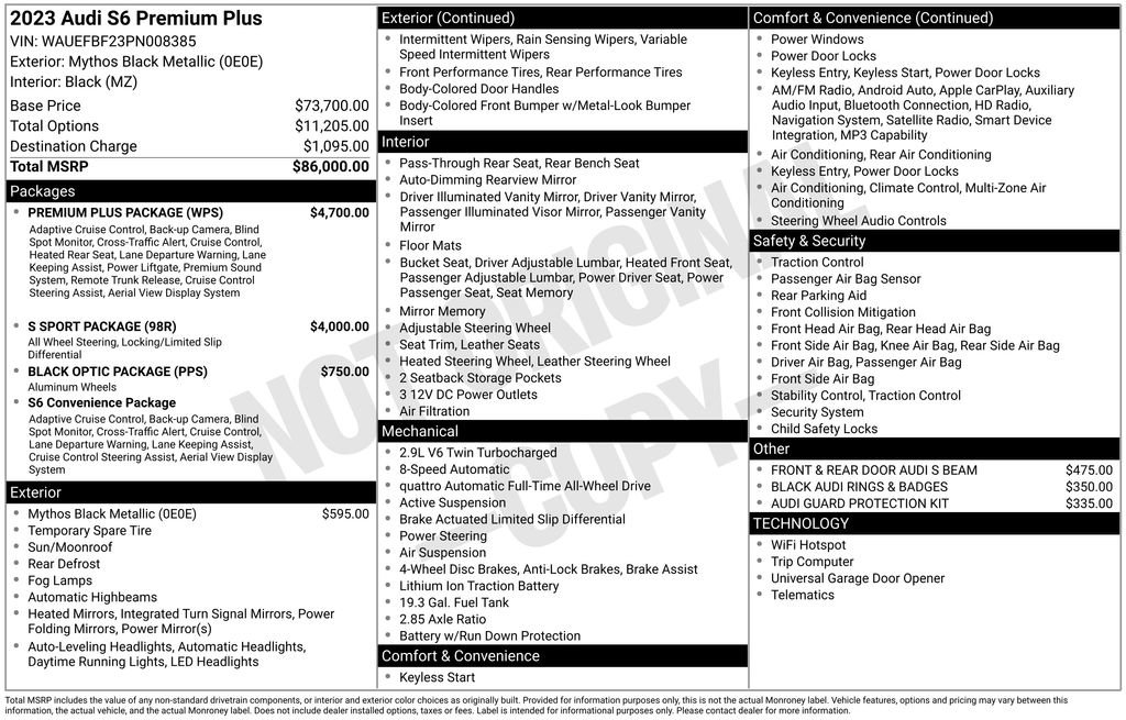 Used 2023 Audi S6 Premium Plus w/ Premium Plus Package image 3