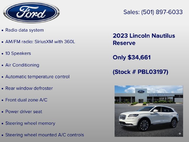 Certified 2023 Lincoln Nautilus Reserve w/ Luxury Package AWD/4WD image 13