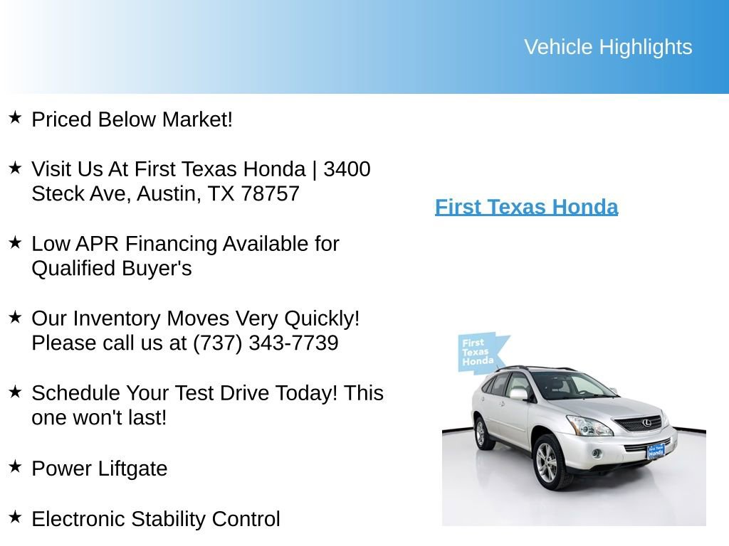 Used 2007 Lexus RX 400h 2WD image 9