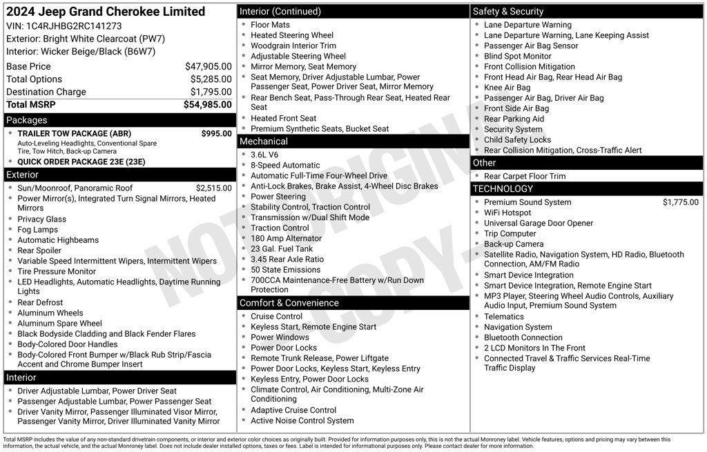 Used 2024 Jeep Grand Cherokee Limited w/ Trailer Tow Package AWD/4WD image 2