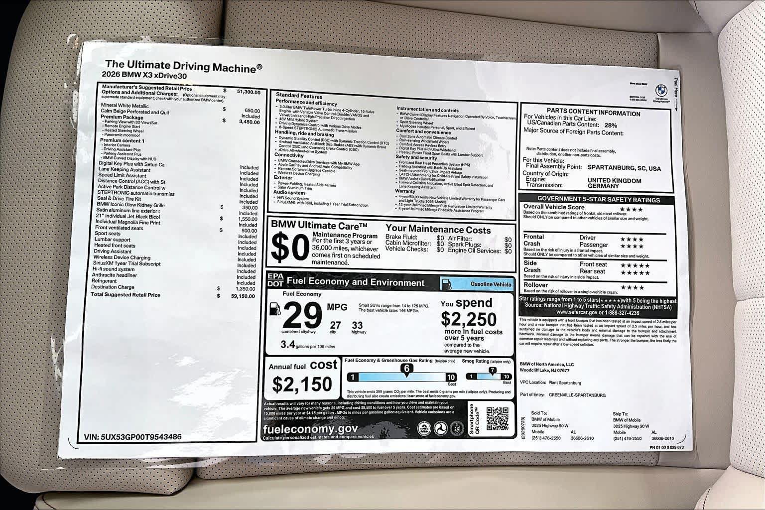 New 2026 BMW X3 xDrive30i w/ Premium Package AWD/4WD image 19