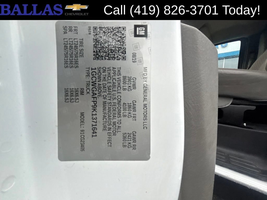 Certified 2019 Chevrolet Express 2500 w/ Driver Convenience Package RWD image 24