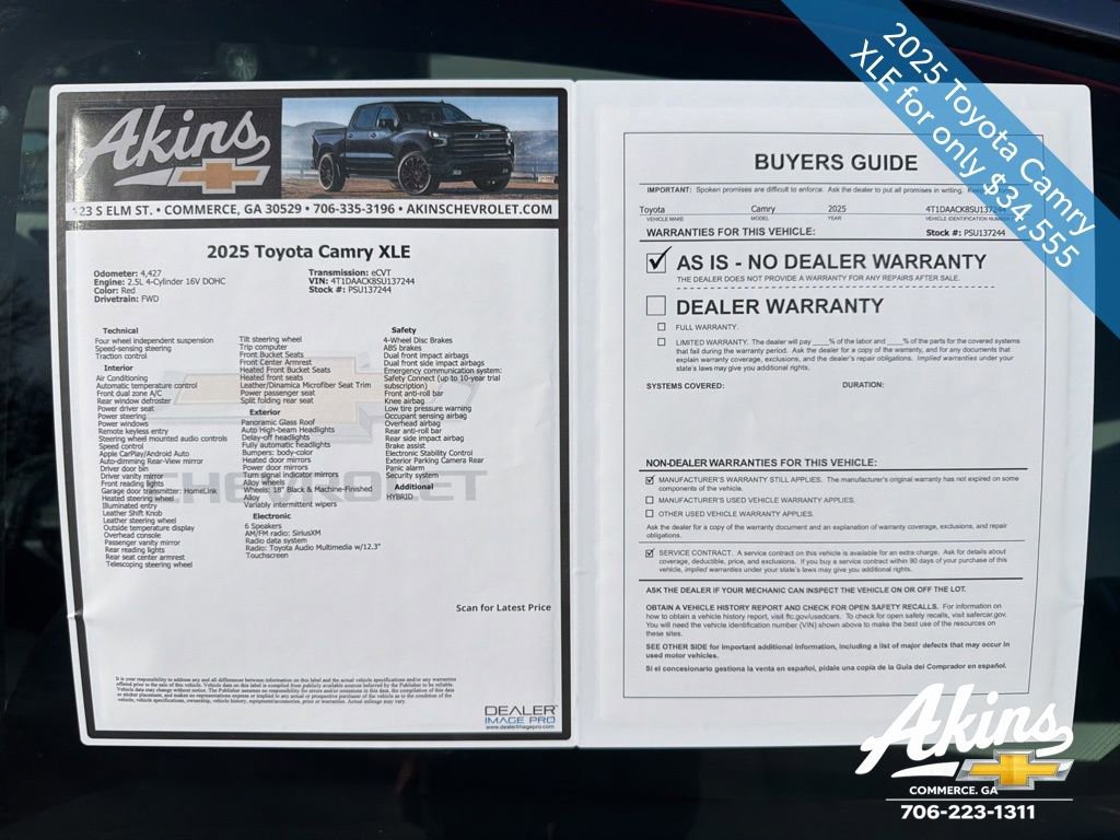 Used 2025 Toyota Camry XLE image 11