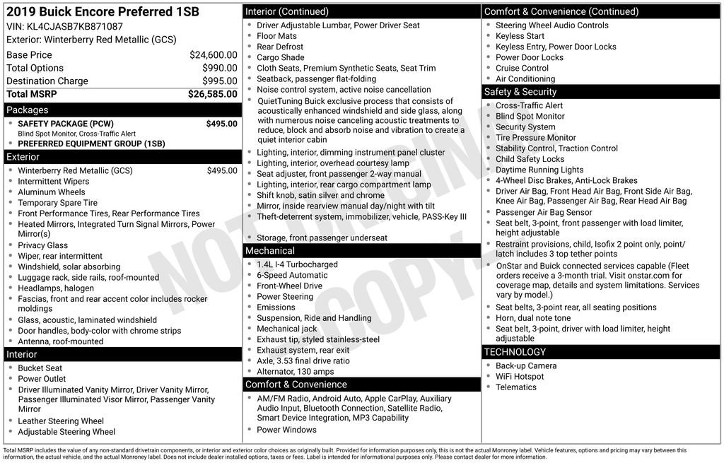 Used 2019 Buick Encore Preferred w/ Safety Package image 2