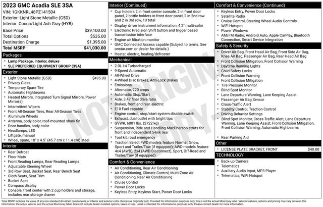 Used 2023 GMC Acadia SLE image 5