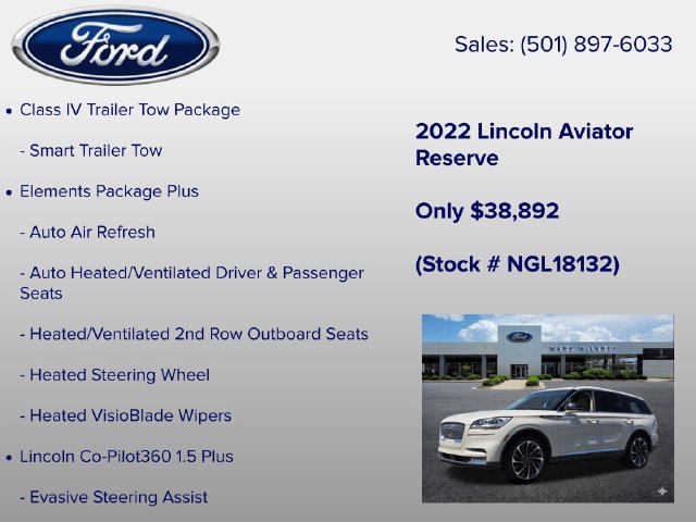 Certified 2022 Lincoln Aviator Reserve w/ Equipment Group 201A AWD/4WD image 13
