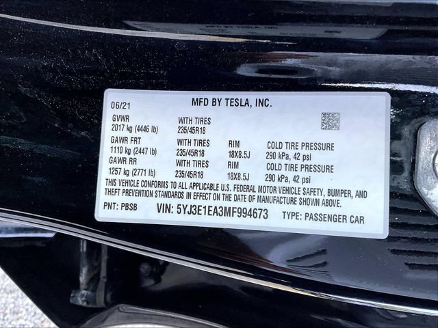 Used 2021 Tesla Model 3 Standard Range Plus RWD image 19