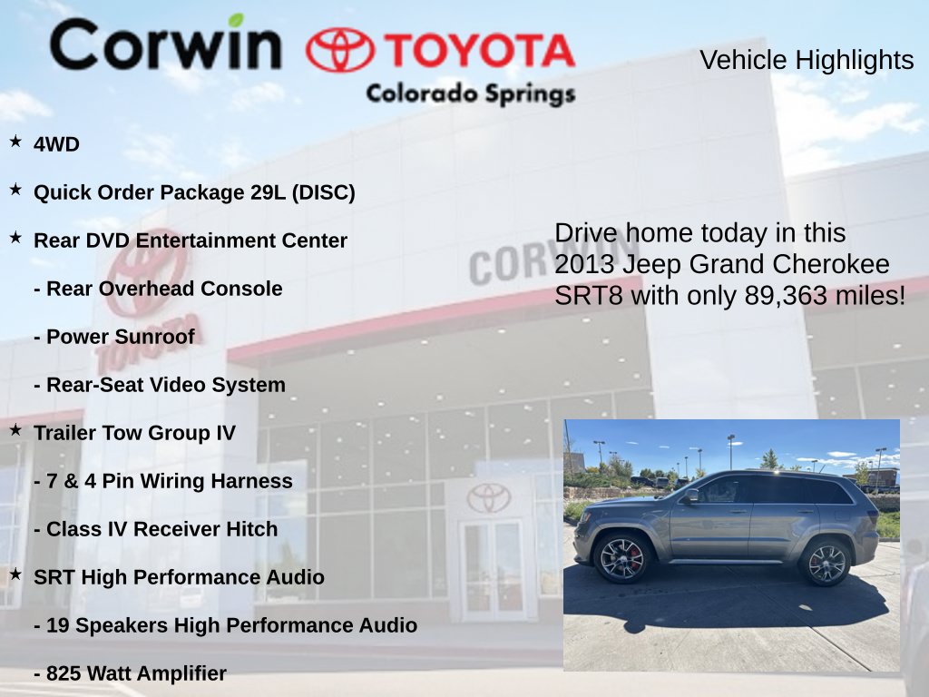 Used 2013 Jeep Grand Cherokee SRT8 w/ Trailer Tow Group IV AWD/4WD image 7