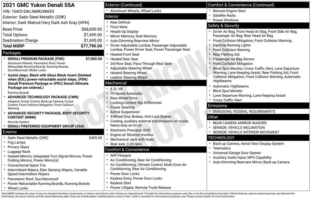 Used 2021 GMC Yukon Denali w/ Denali Premium Package image 86