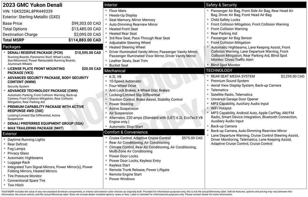 Used 2023 GMC Yukon Denali w/ Denali Reserve Package AWD/4WD image 34