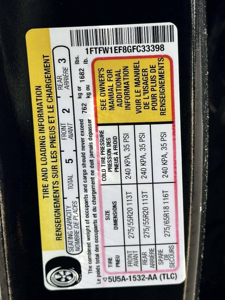 Used 2016 Ford F150 Lariat w/ Equipment Group 502A Luxury AWD/4WD image 18