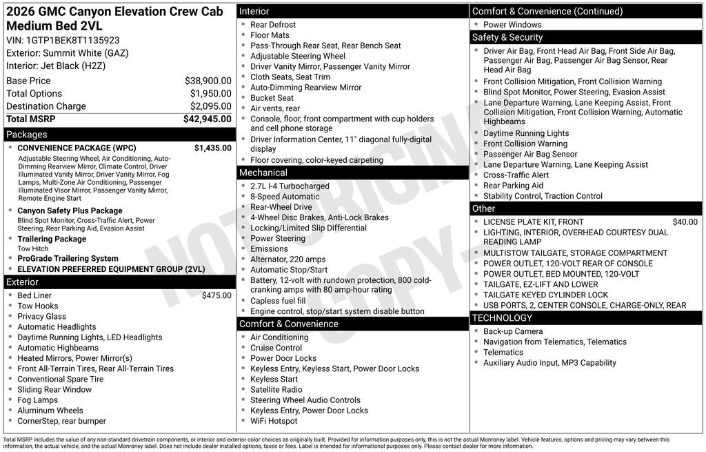 Used 2026 GMC Canyon Elevation w/ Convenience Package RWD image 4