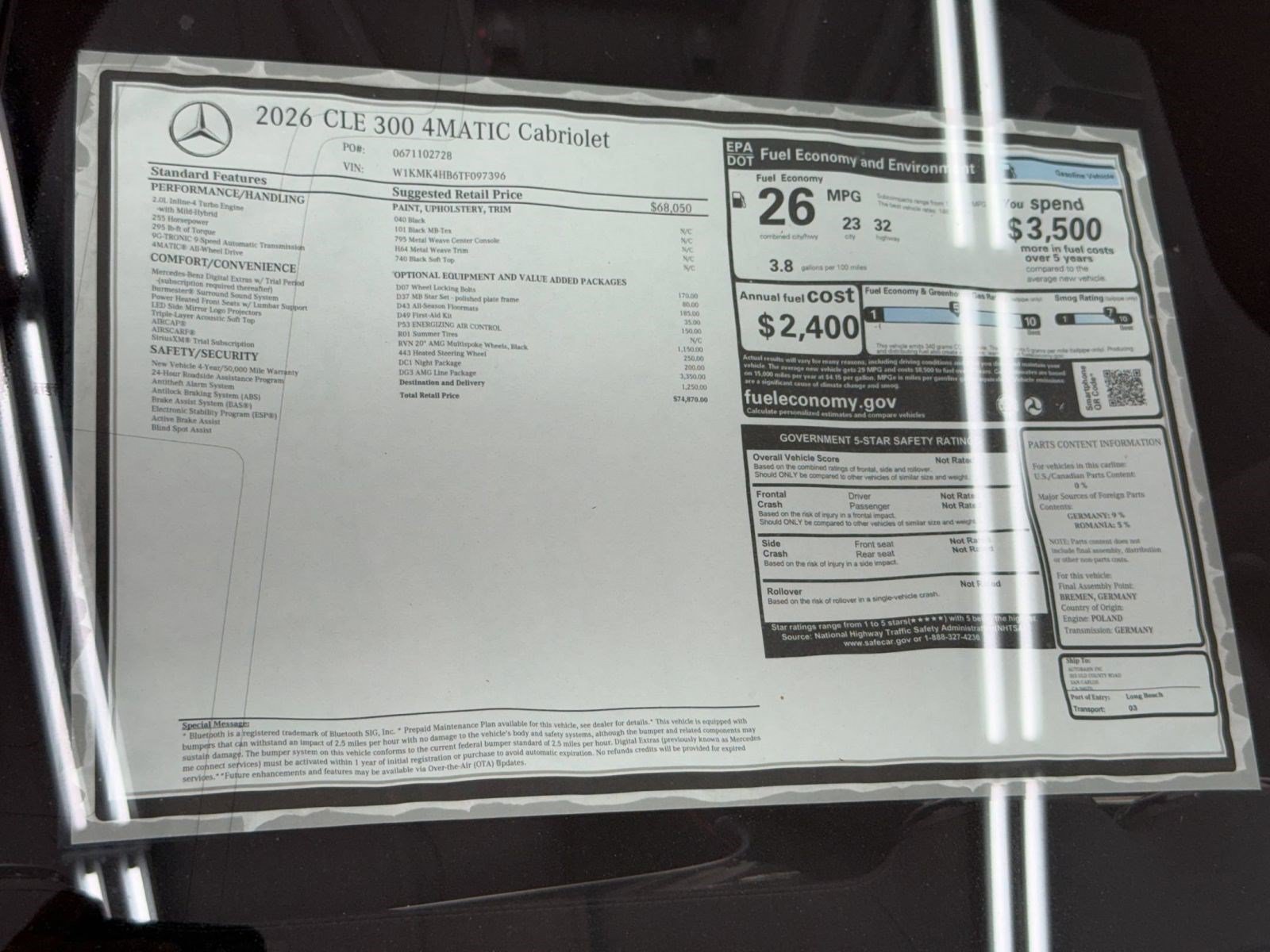 New 2026 Mercedes-Benz CLE 300 4MATIC Cabriolet image 34