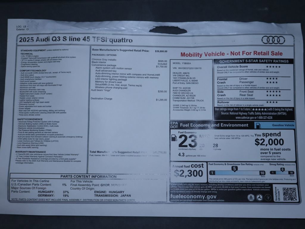 Used 2025 Audi Q3 2.0T Premium w/ Convenience Package image 10