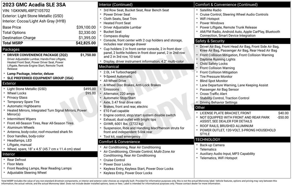 Certified 2023 GMC Acadia SLE w/ Driver Convenience Package image 40