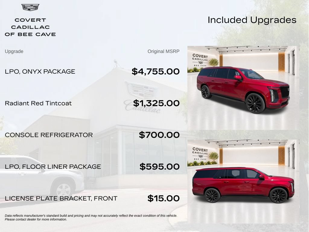 New 2026 Cadillac Escalade ESV Platinum Sport w/ LPO, ONYX Package AWD/4WD image 7