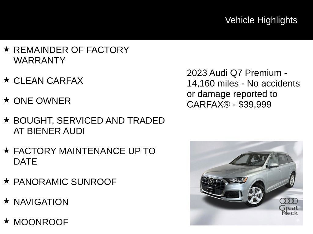 Used 2023 Audi Q7 2.0T Premium w/ Convenience Package image 9