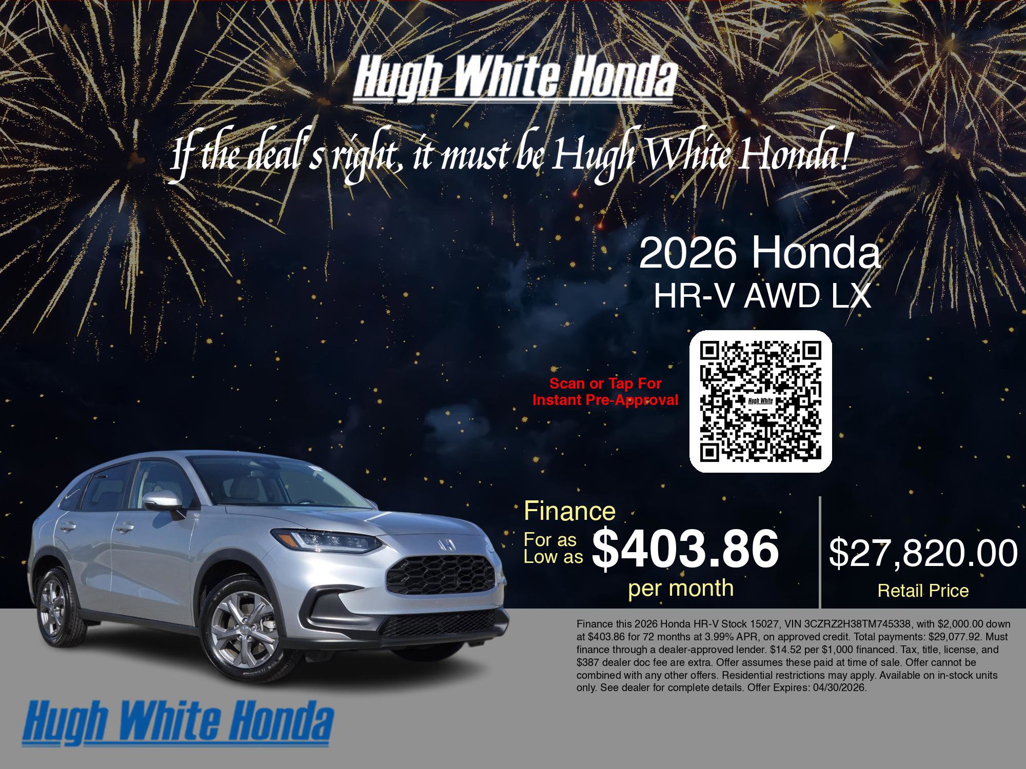 Used 2026 Honda HR-V LX image 3