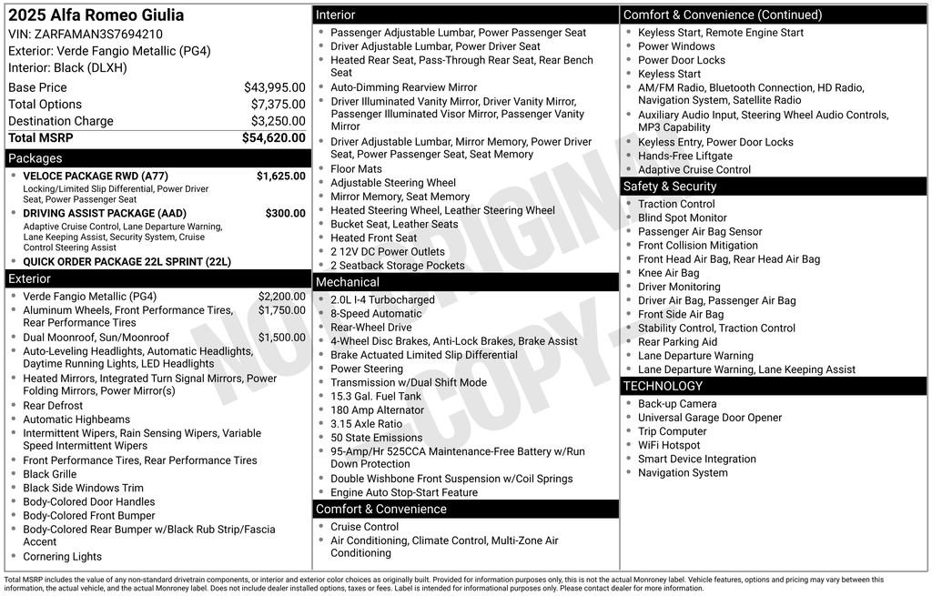 New 2025 Alfa Romeo Giulia w/ Veloce Package Rwd image 2