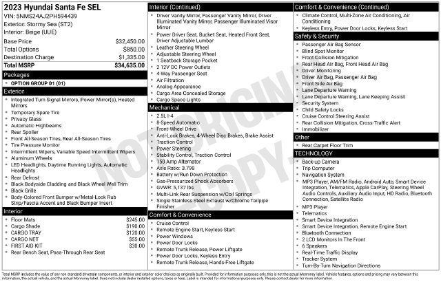 Used 2023 Hyundai Santa Fe SEL FWD image 4