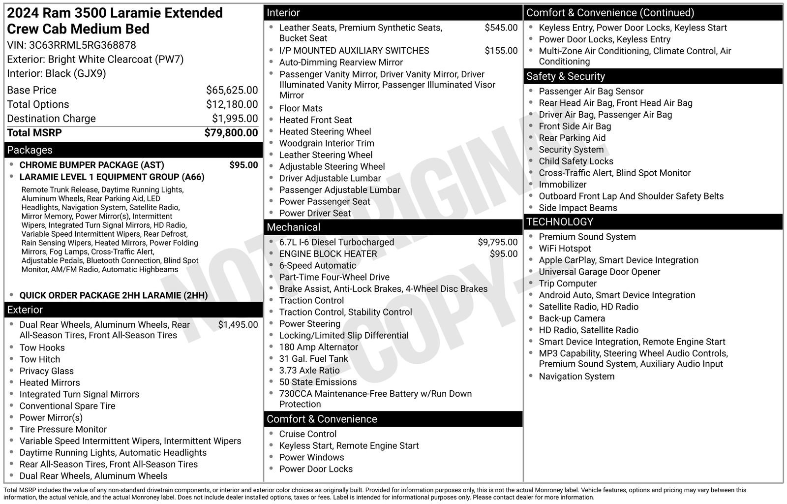 Used 2024 RAM 3500 Laramie w/ Chrome Bumper Package image 14