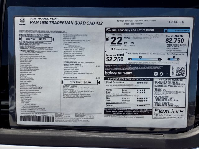 New 2026 RAM 1500 Tradesman RWD image 3
