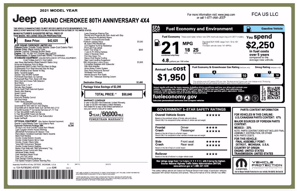 Used 2021 Jeep Grand Cherokee Limited w/ Quick Order Package 28K 80th AWD/4WD image 7