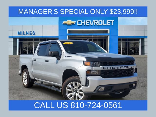 Certified 2021 Chevrolet Silverado 1500 Custom w/ LPO, Dark Essentials Package